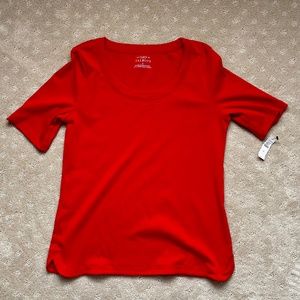 Talbots Scoop Neck Tee, Women's Sz Medium, Red.
